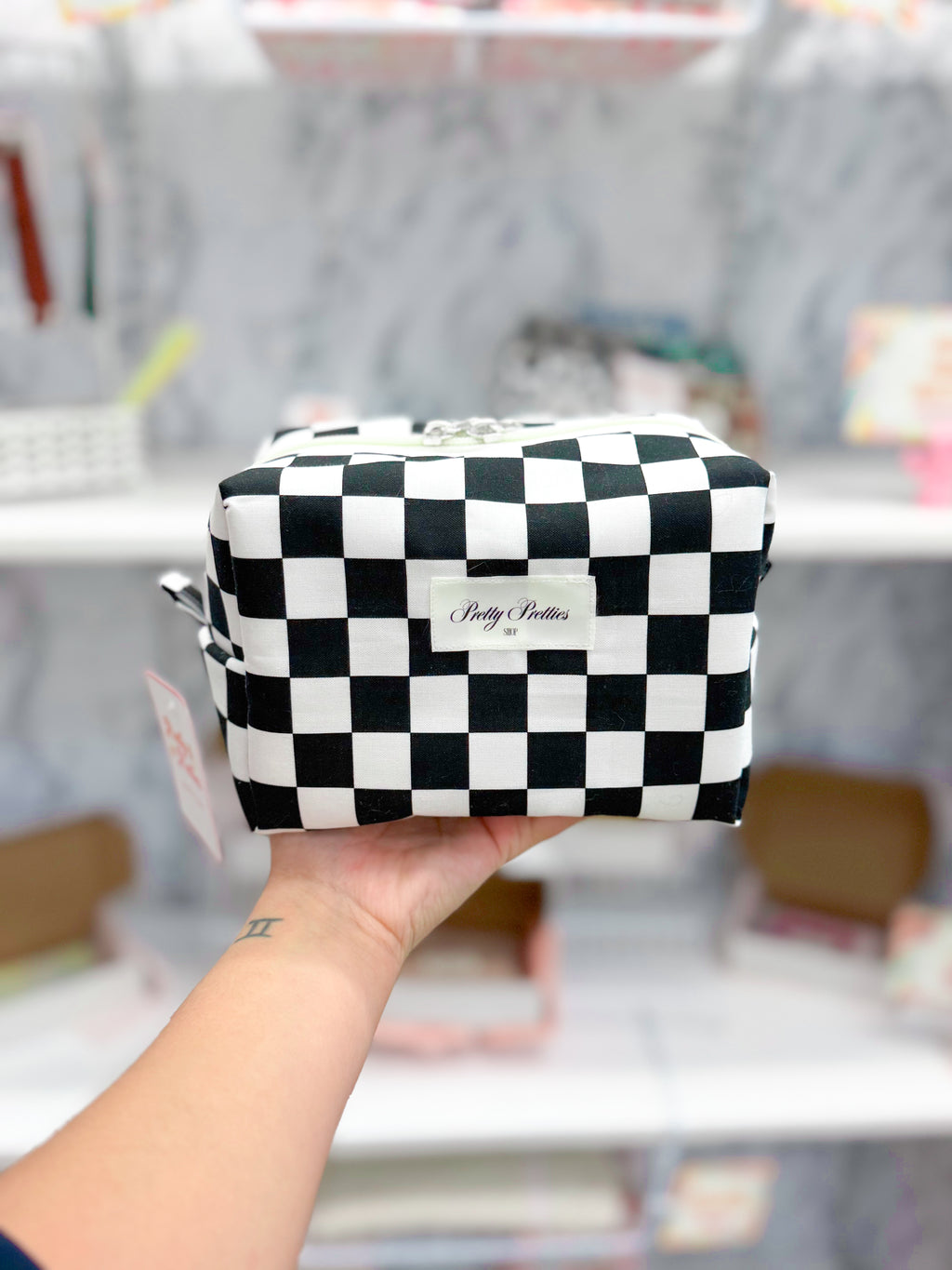 Checkers Cosmetic Bag